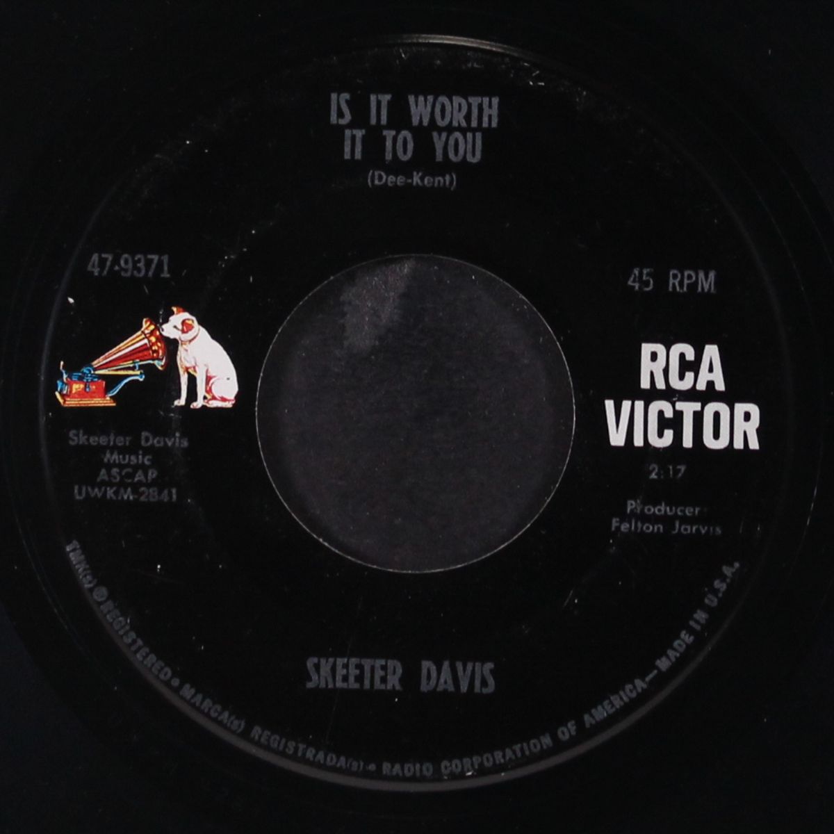set him free / is it worth it to you by SKEETER DAVIS