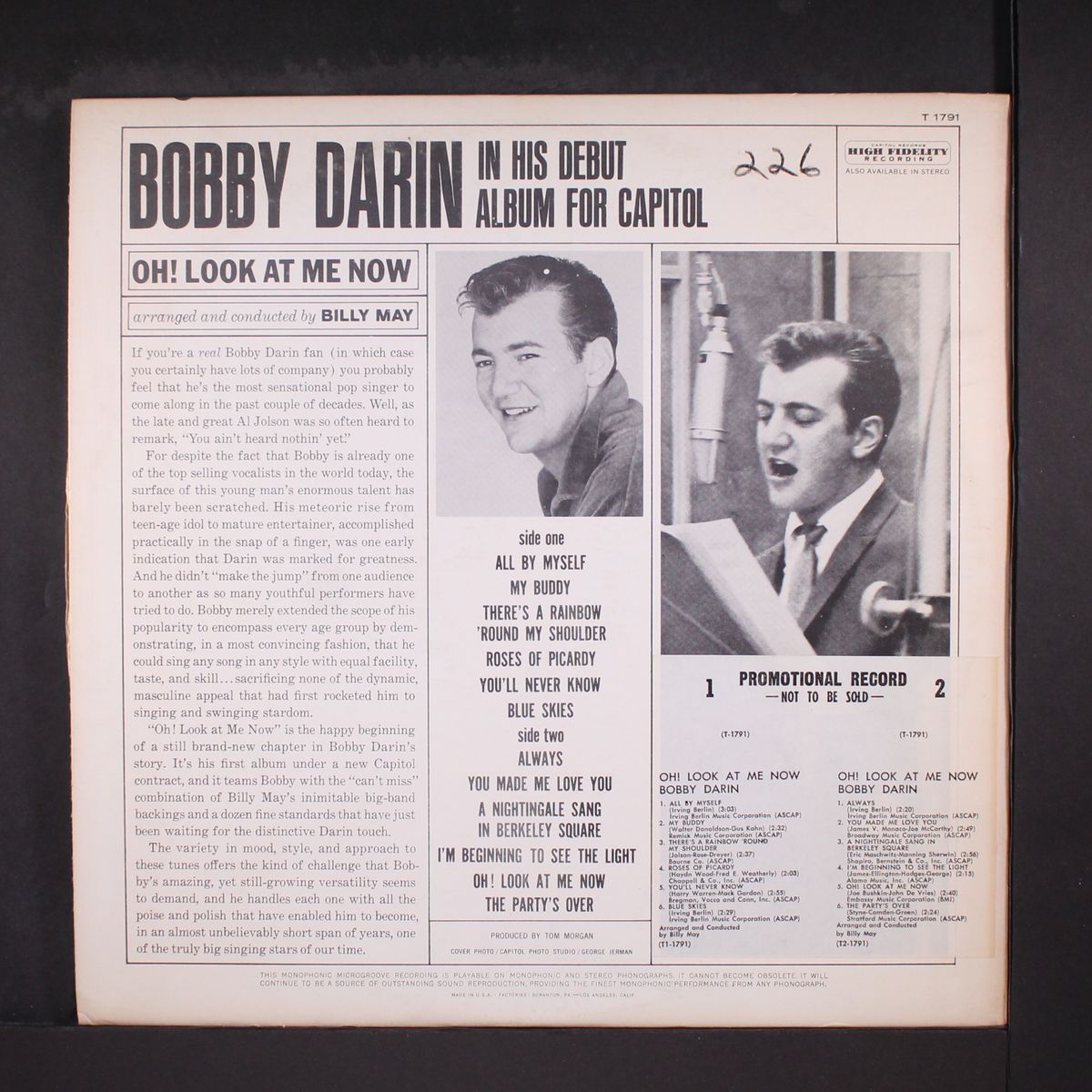 oh! look at me now by BOBBY DARIN