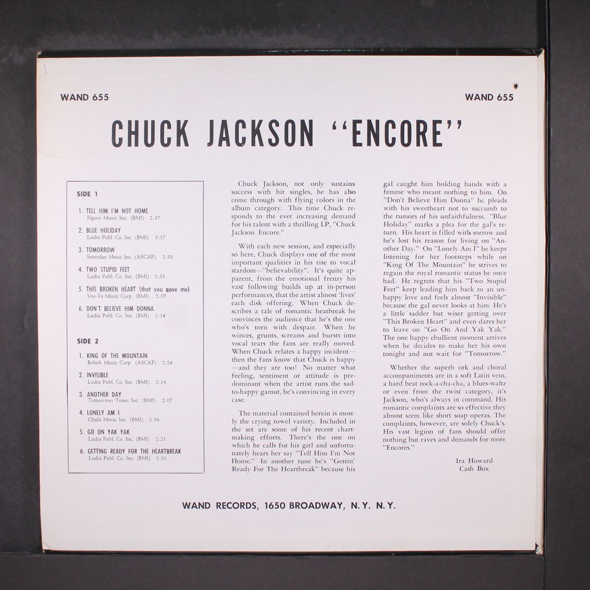 encore! by CHUCK JACKSON
