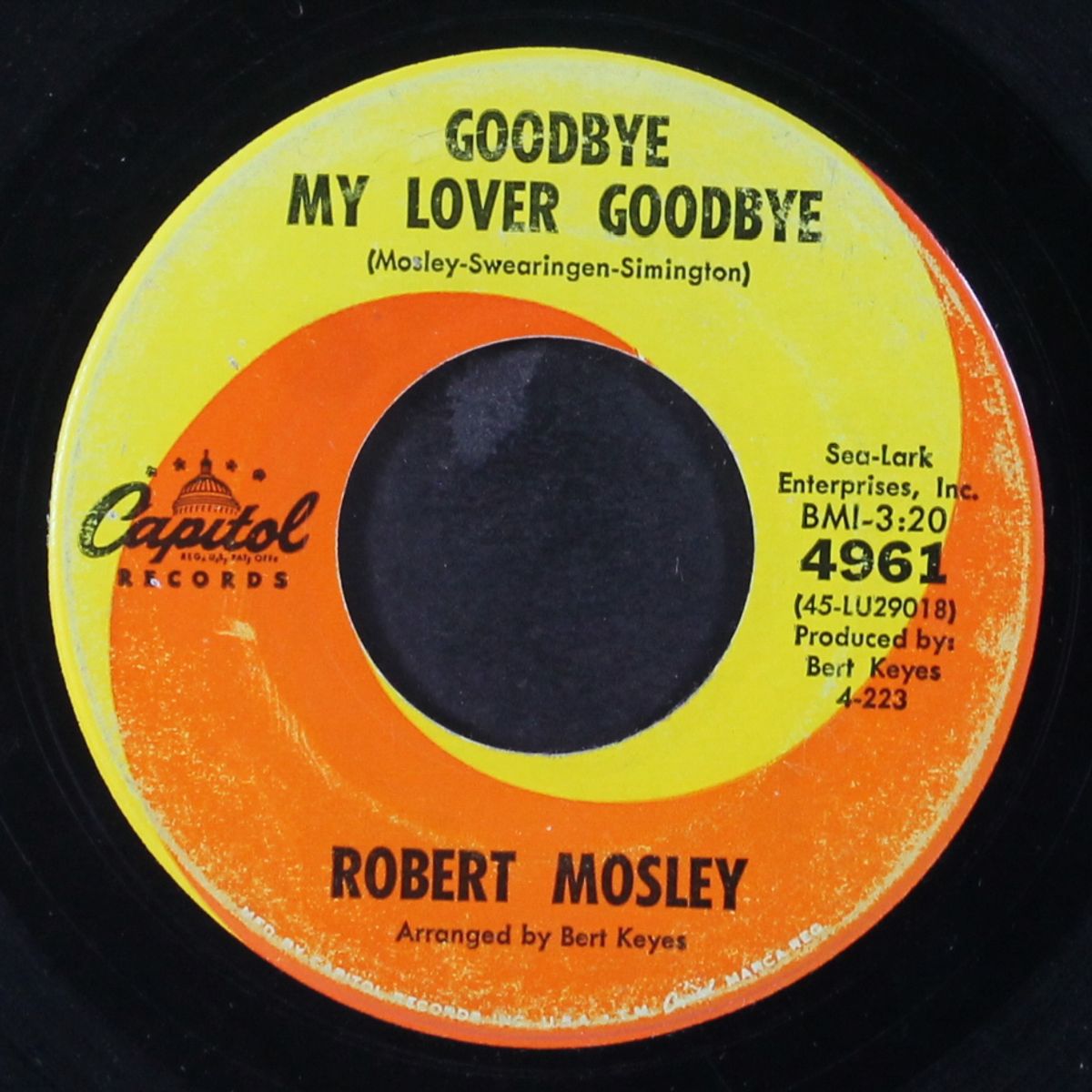 goodbye my lover goodbye / crazy 'bout my baby by ROBERT MOSLEY