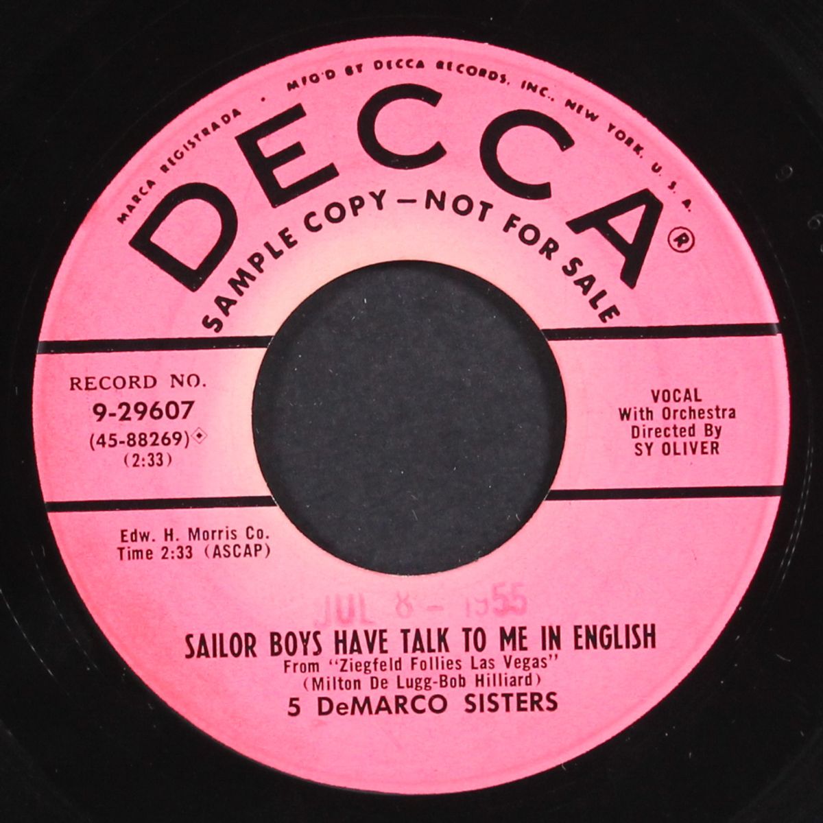 the hot barcarolle by 5 DE MARCO SISTERS