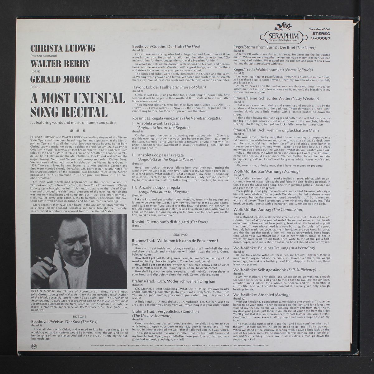 a most unusual song recital by CHRISTA LUDWIG