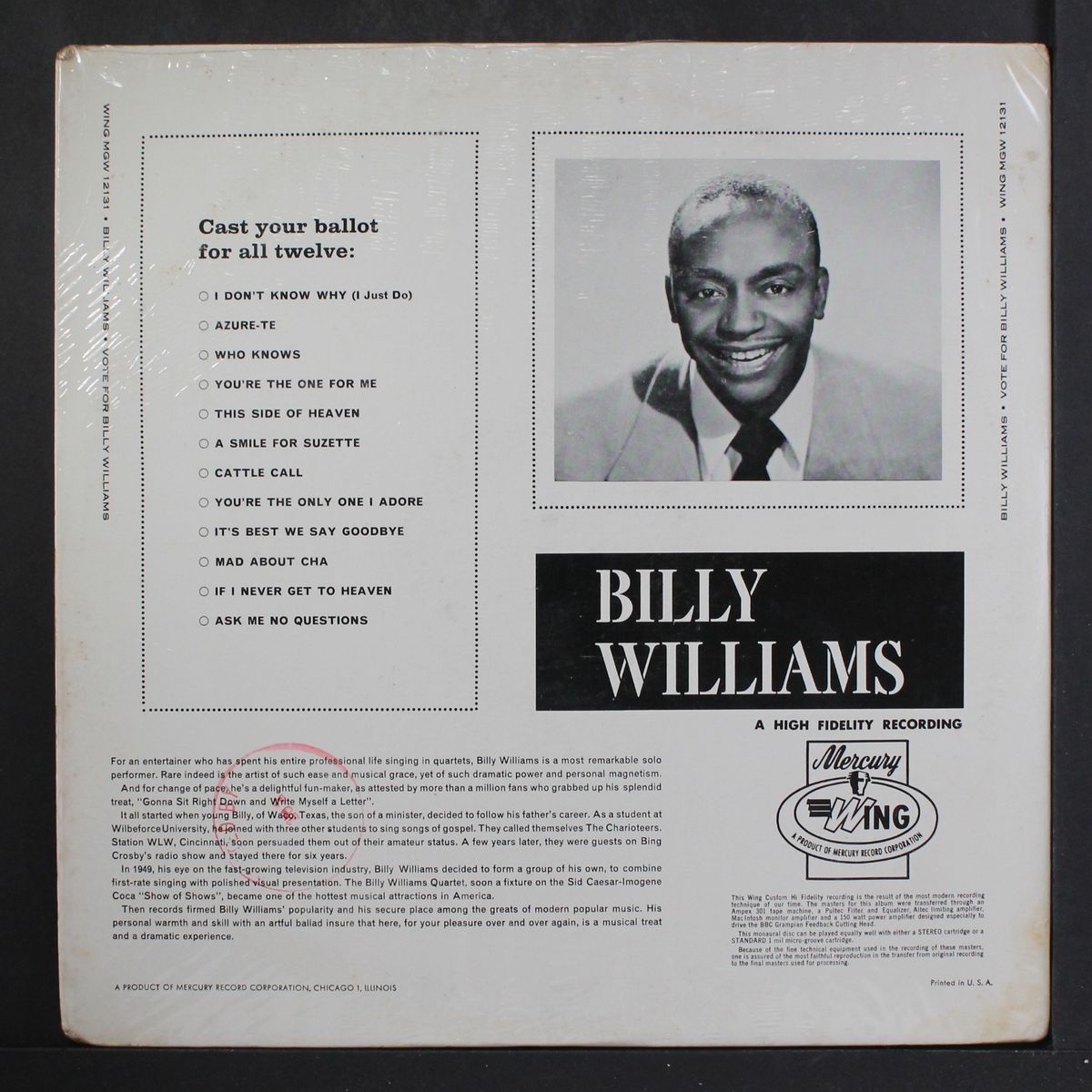vote for by BILLY WILLIAMS