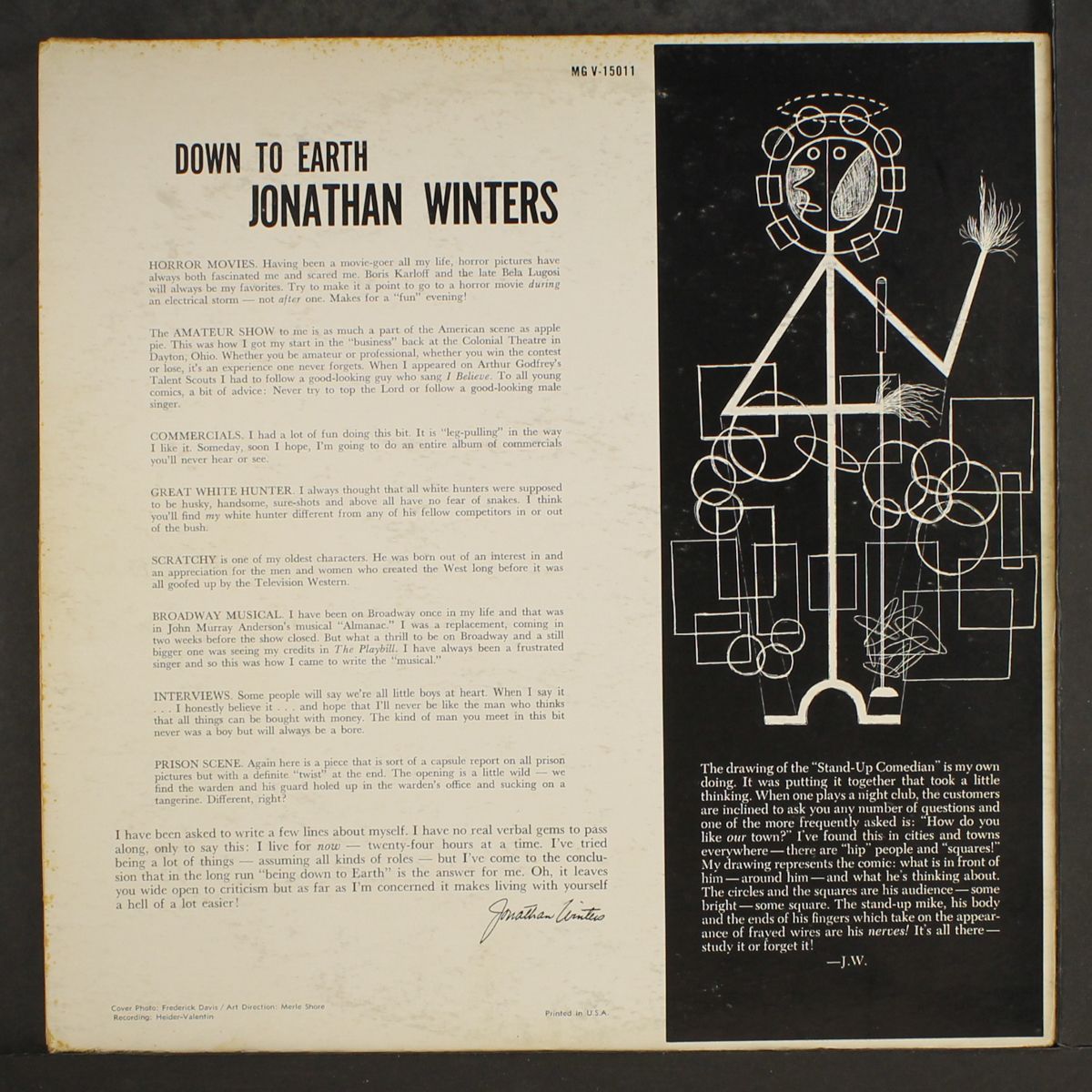 down to earth by JONATHAN WINTERS