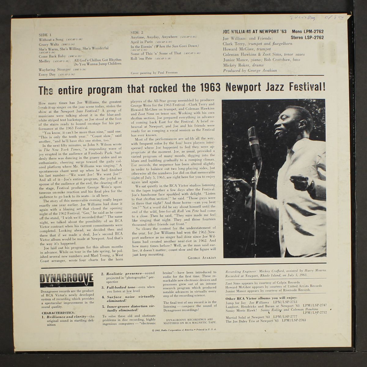 at newport '63 by JOE WILLIAMS
