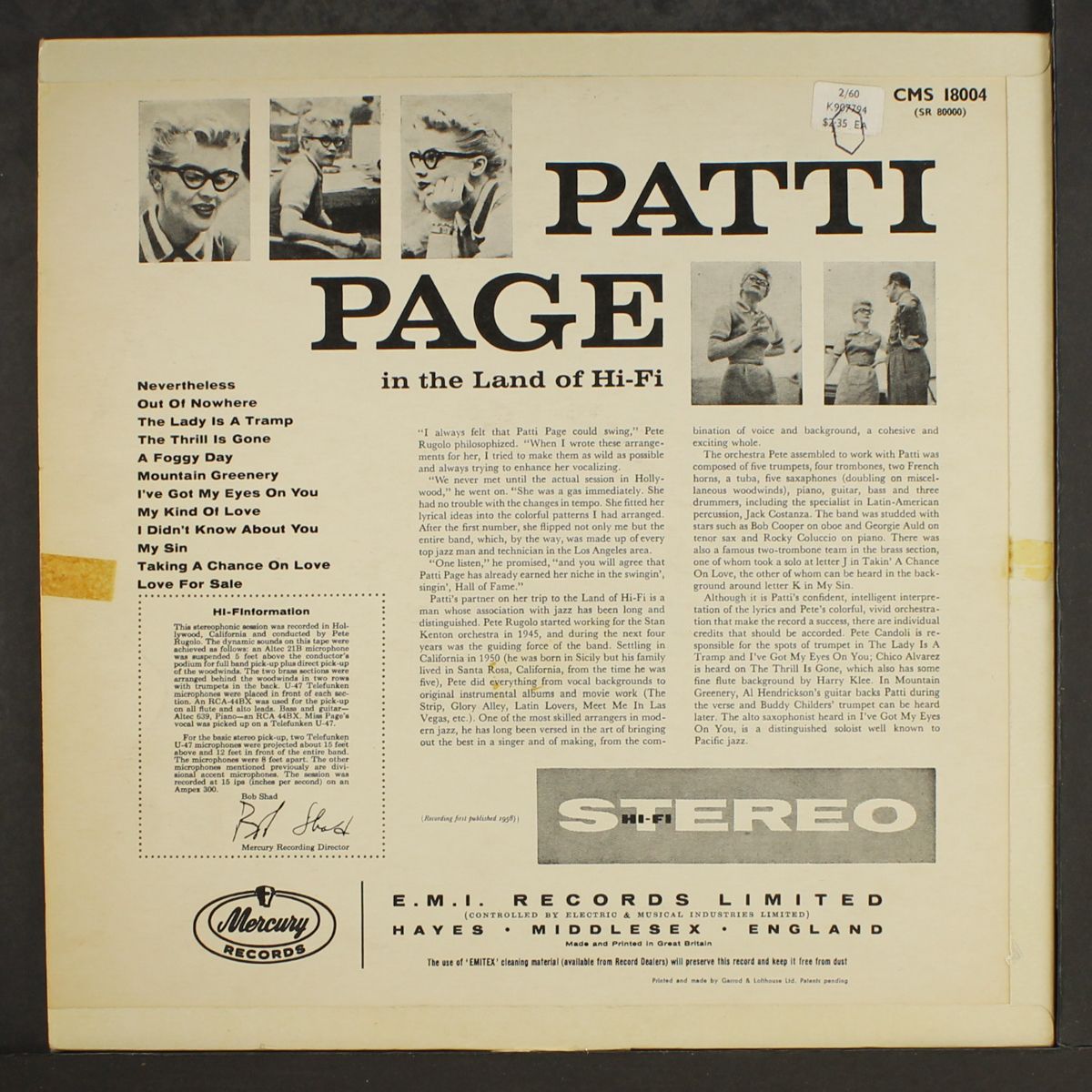 in the land of hi-fi by PATTI PAGE