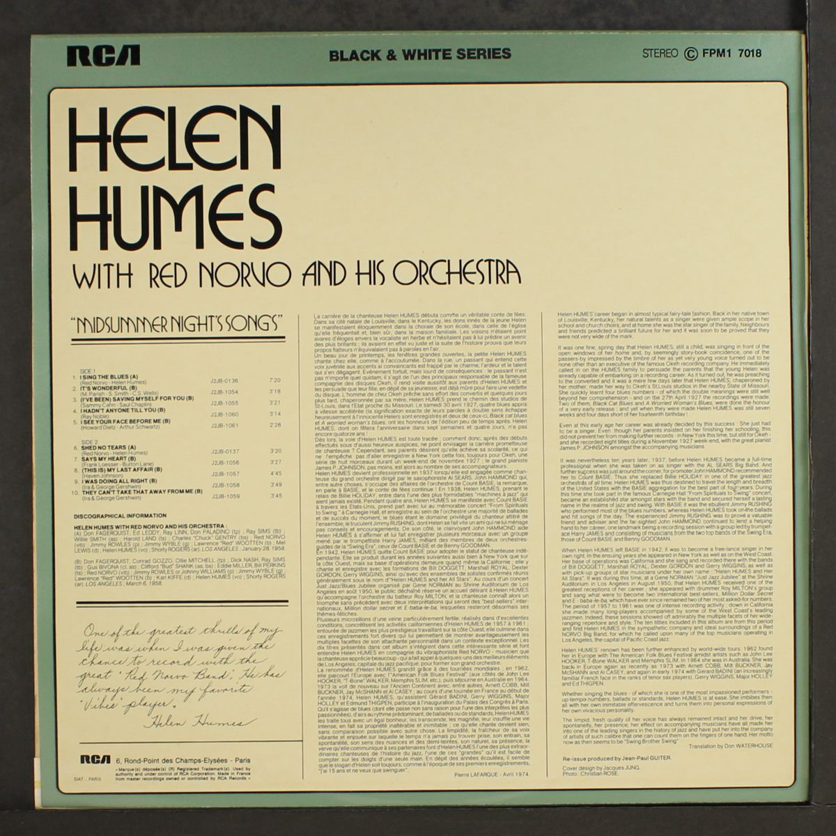 with red norvo & orchestra by HELEN HUMES