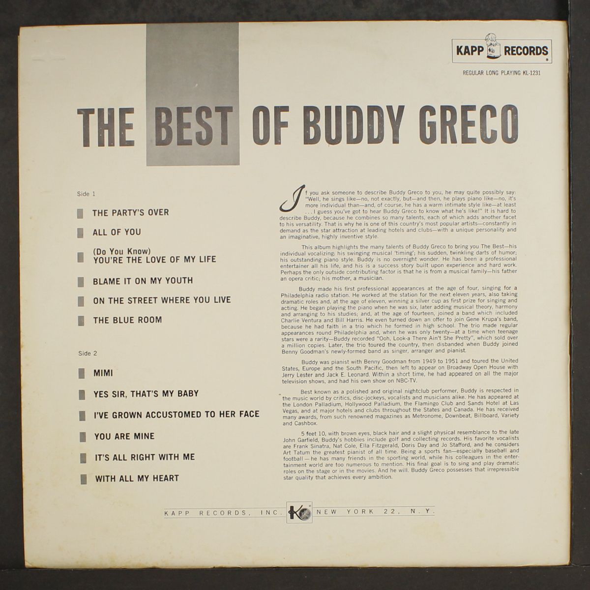 best of by BUDDY GRECO