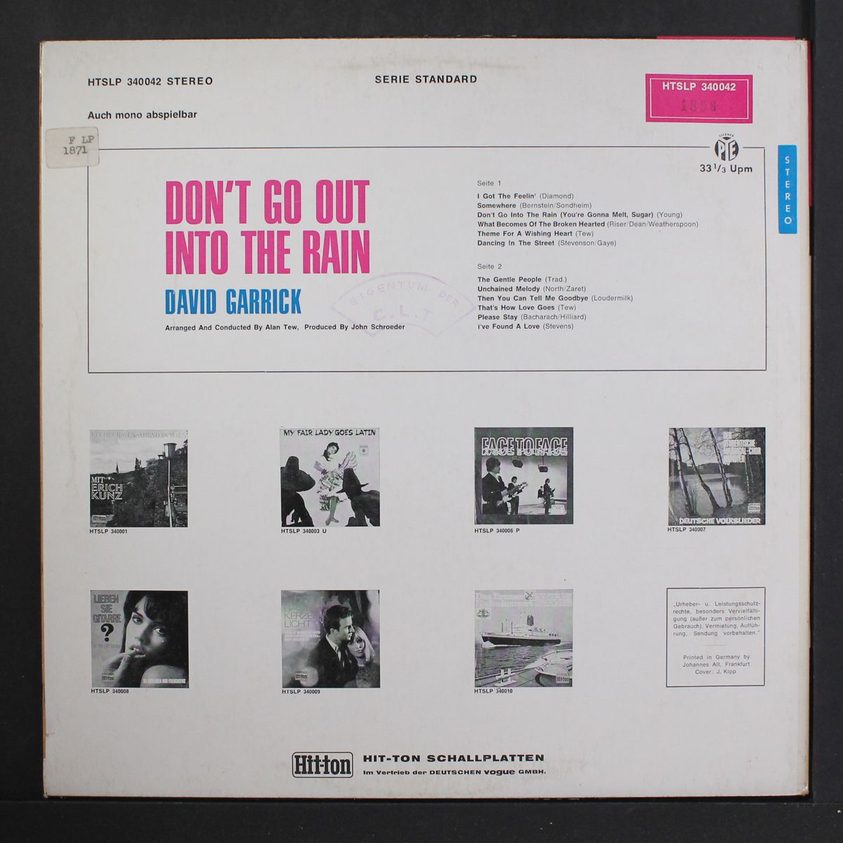 don't go out into the rain by DAVID GARRICK
