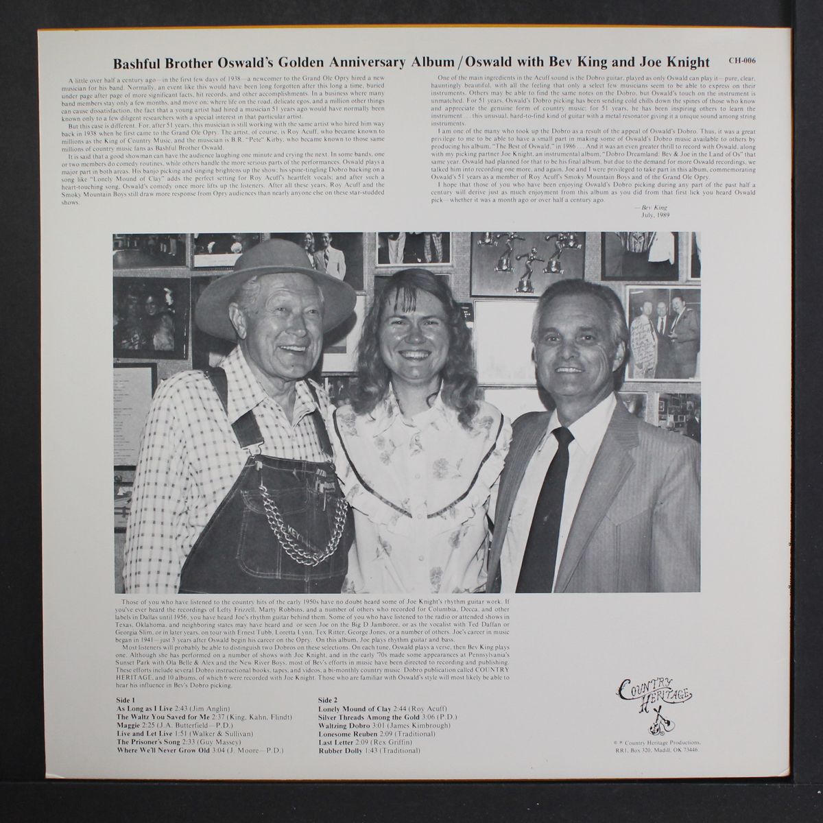 golden anniversary album by BASHFUL BROTHER OSWALD