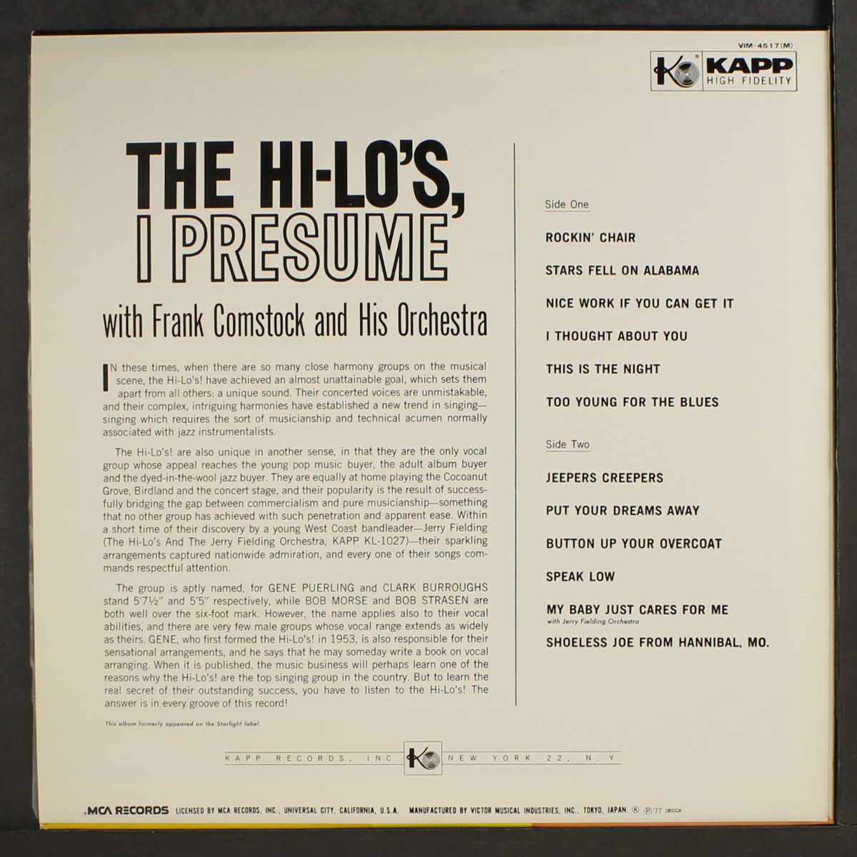 i presume by HI-LO'S