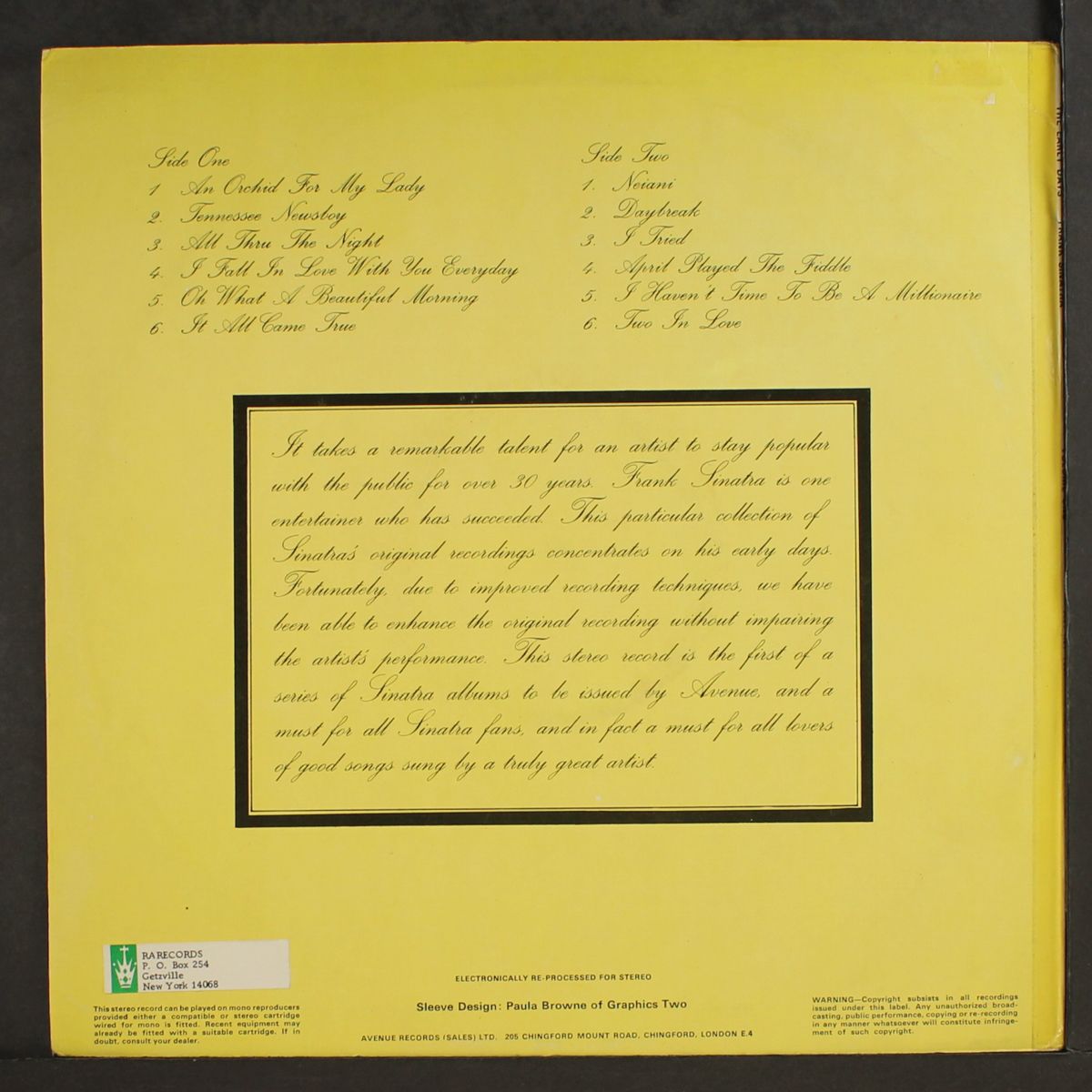 the early days by FRANK SINATRA