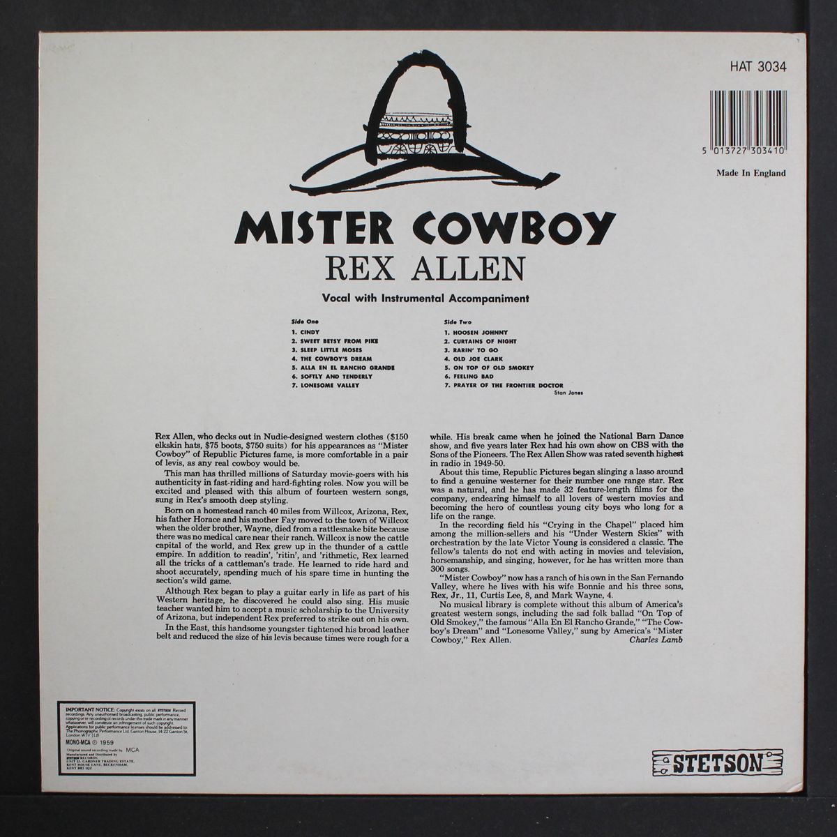mister cowboy by REX ALLEN