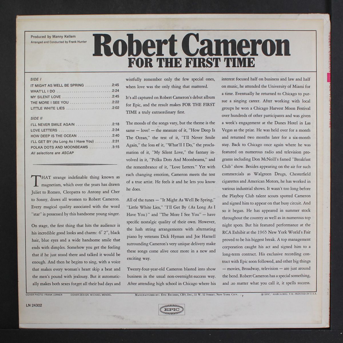 for the first time by ROBERT CAMERON