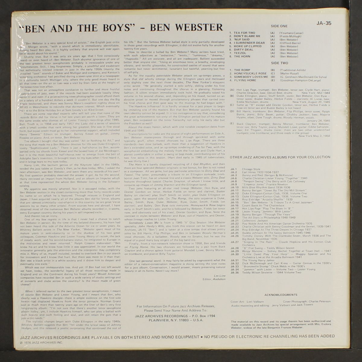ben and the boys by BEN WEBSTER