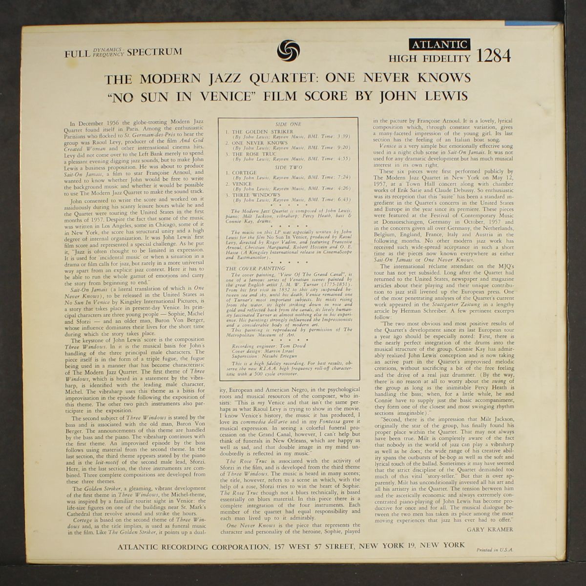 no sun in venice by MODERN JAZZ QUARTET