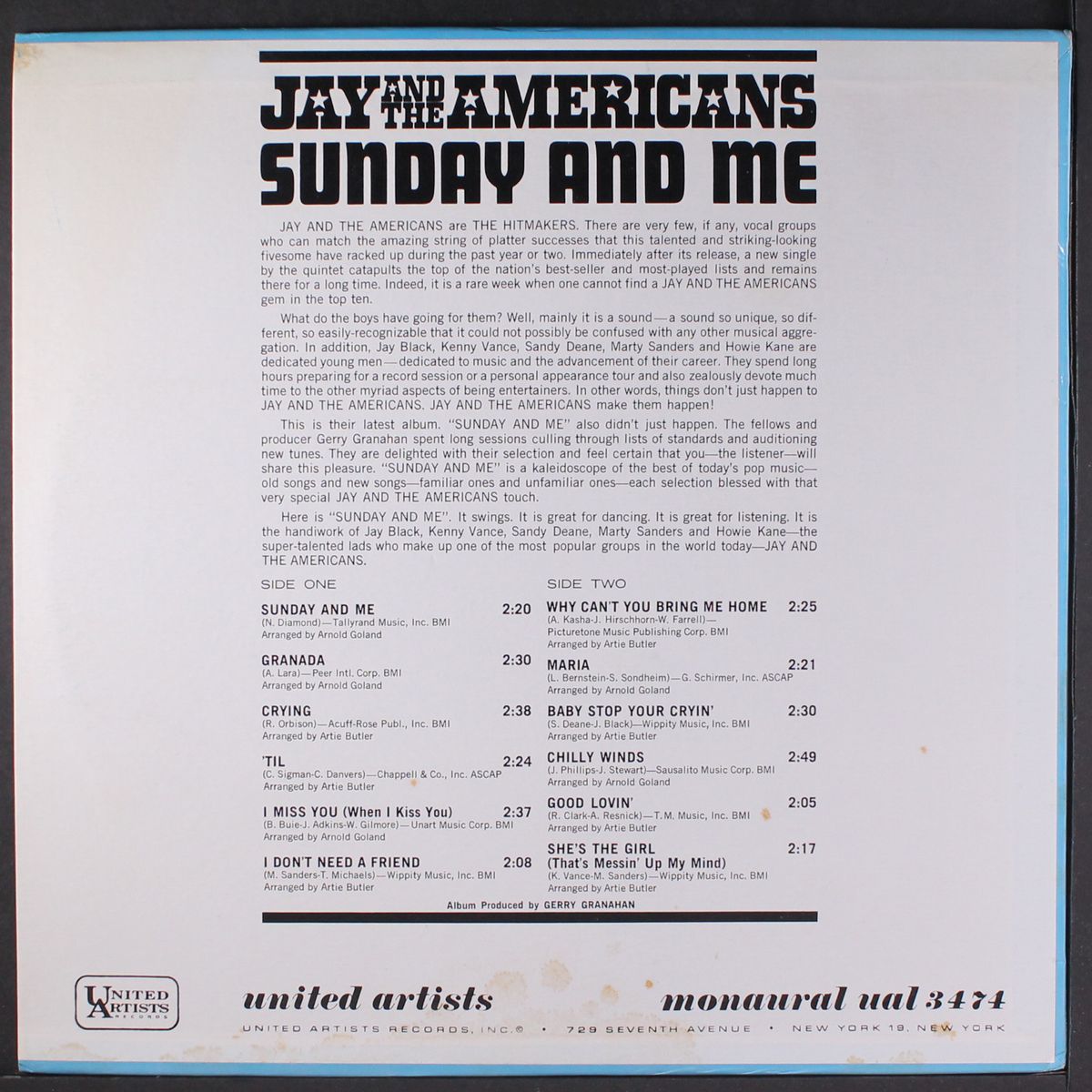 sunday and me by JAY & AMERICANS
