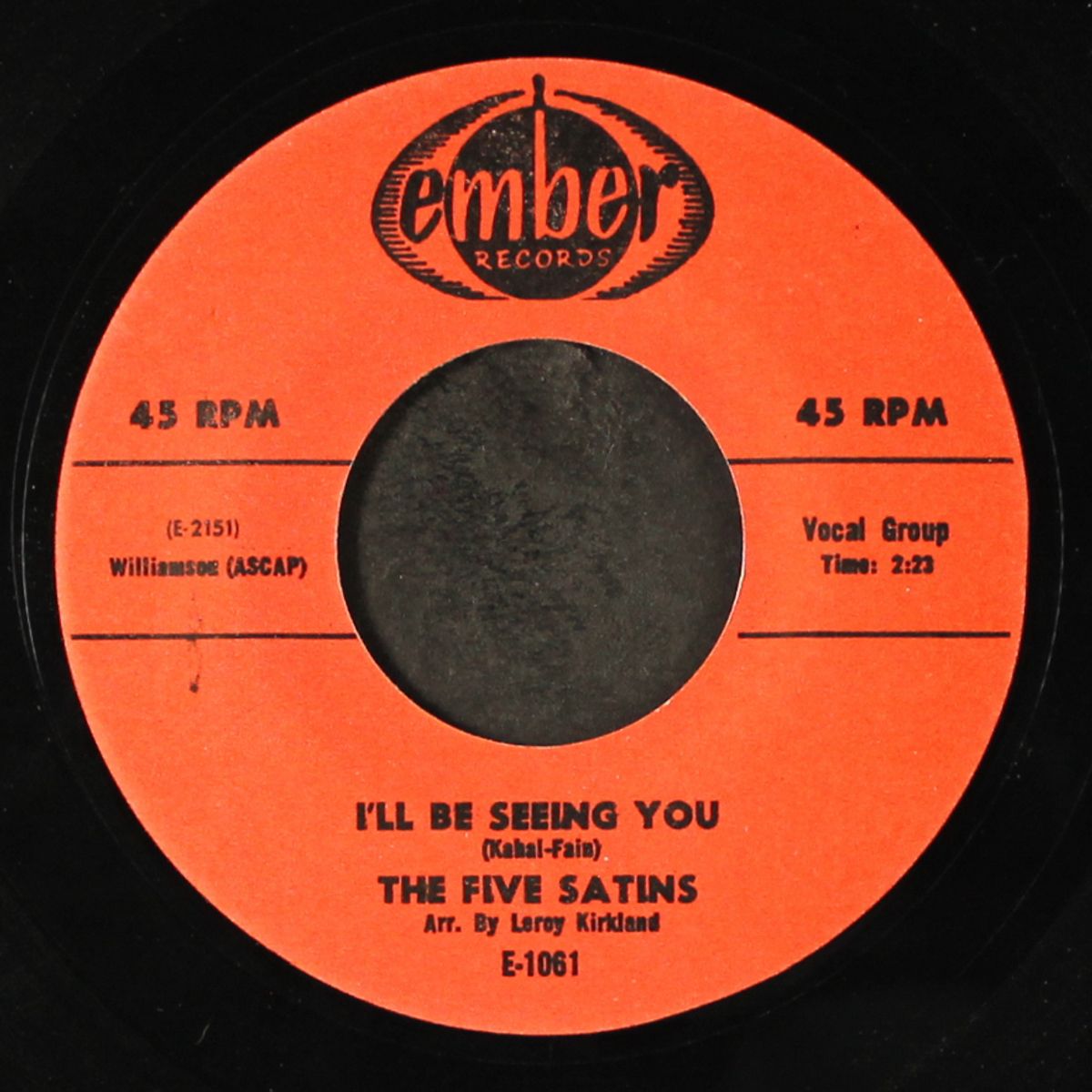 i'll be seeing you / a night like this by FIVE SATINS