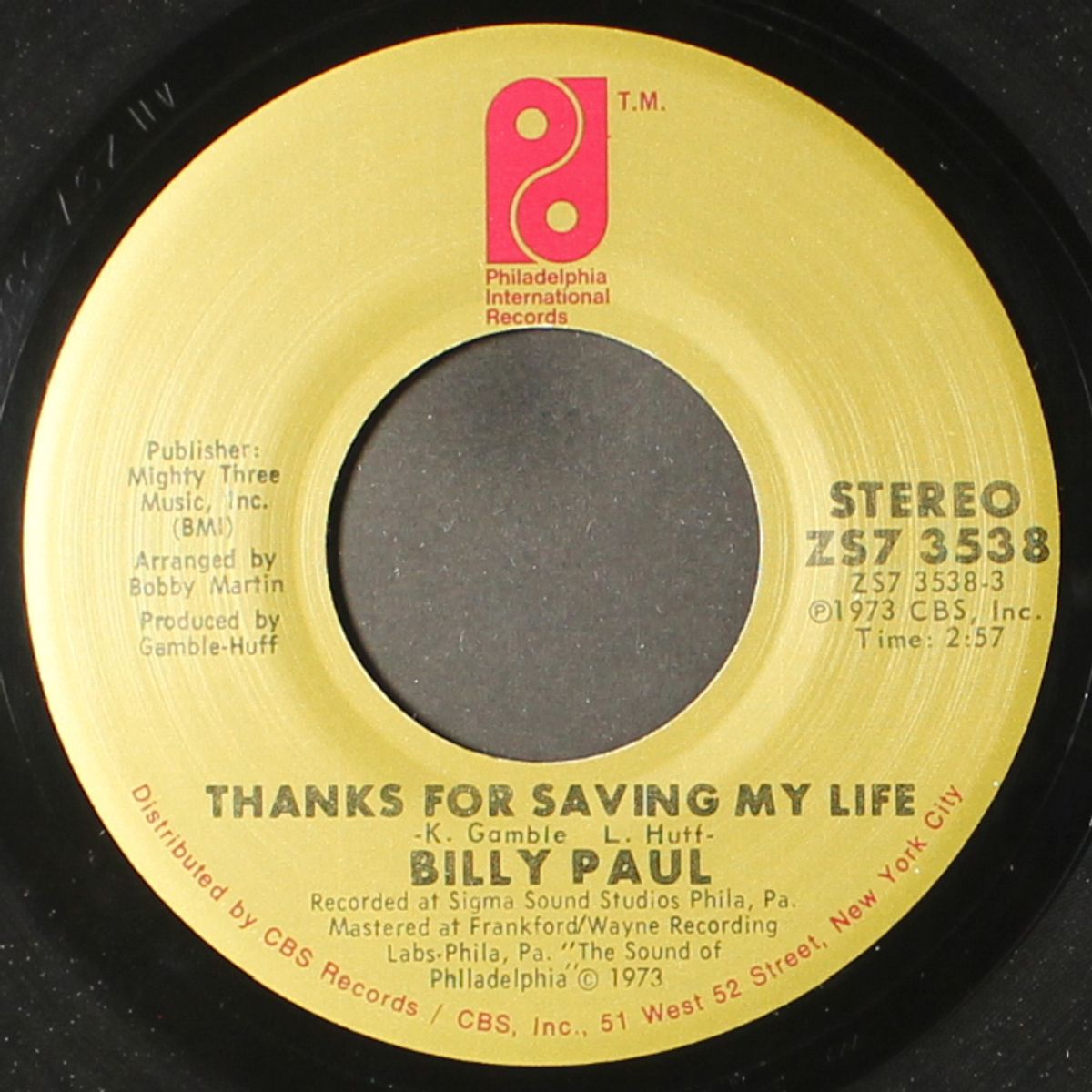 thanks for saving my life by BILLY PAUL