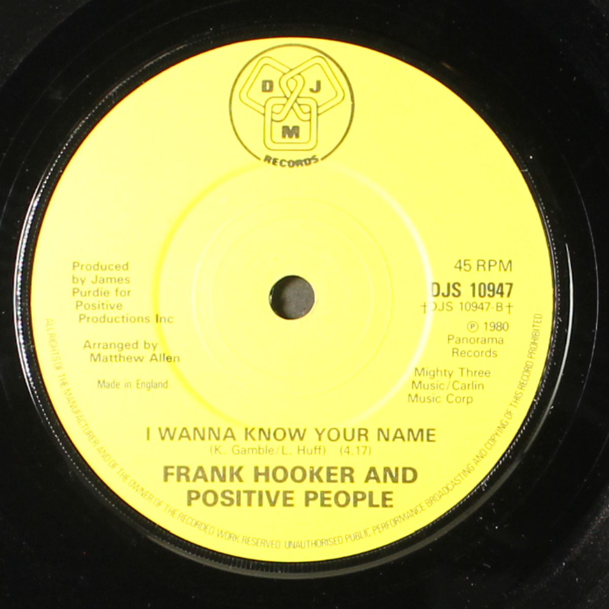 this feelin' / i wanna know your name by FRANK HOOKER & POSITIVE PEOPLE