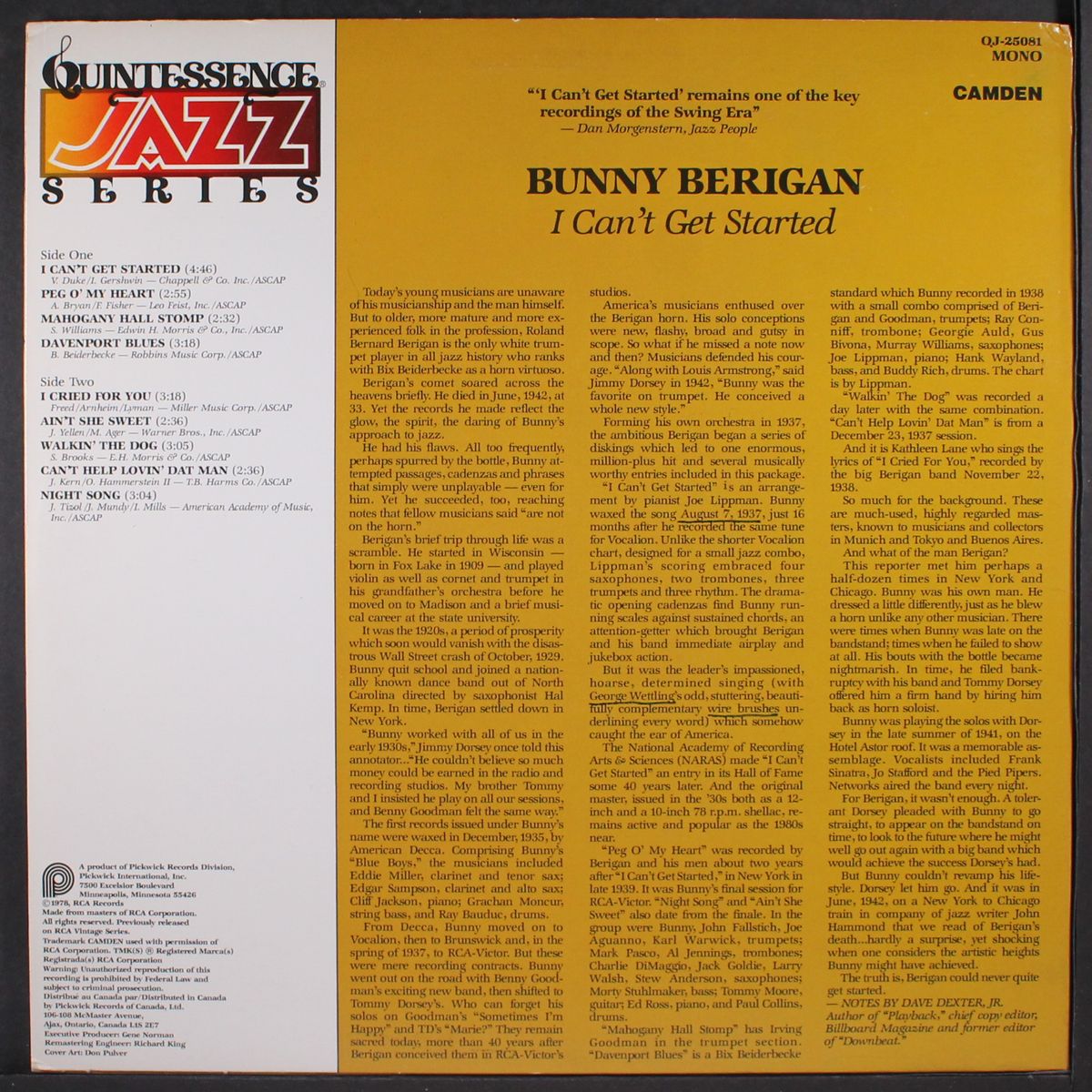 i can't get started by BUNNY BERIGAN
