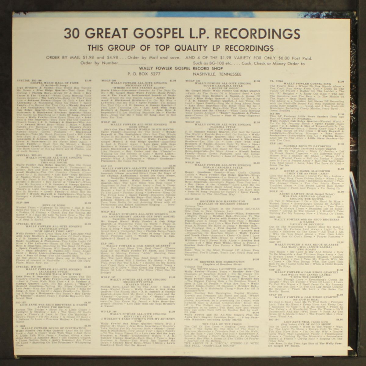 all-night singing georgia style by WALLY FOWLER