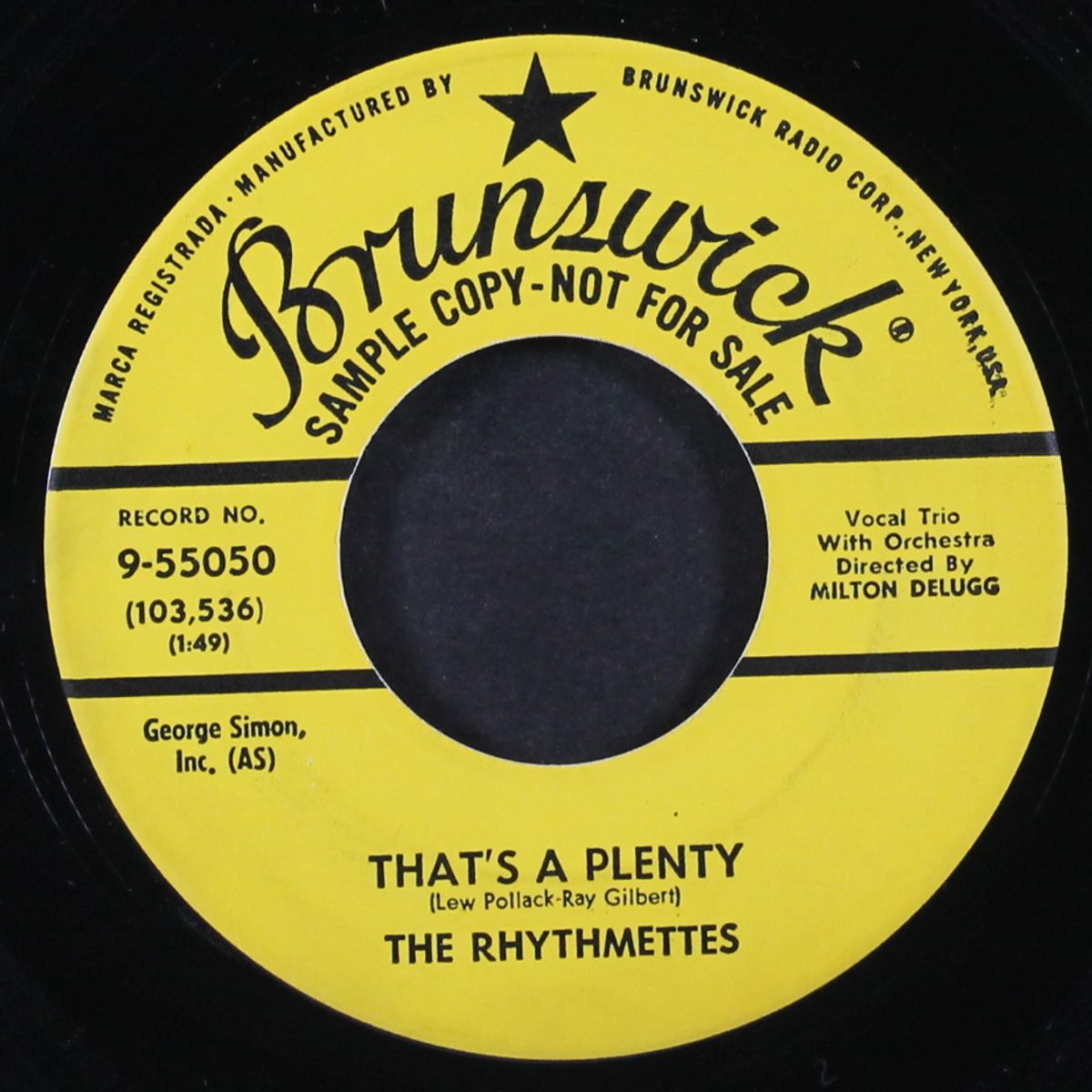till my baby comes home / that's a plenty by RHYTHMETTES