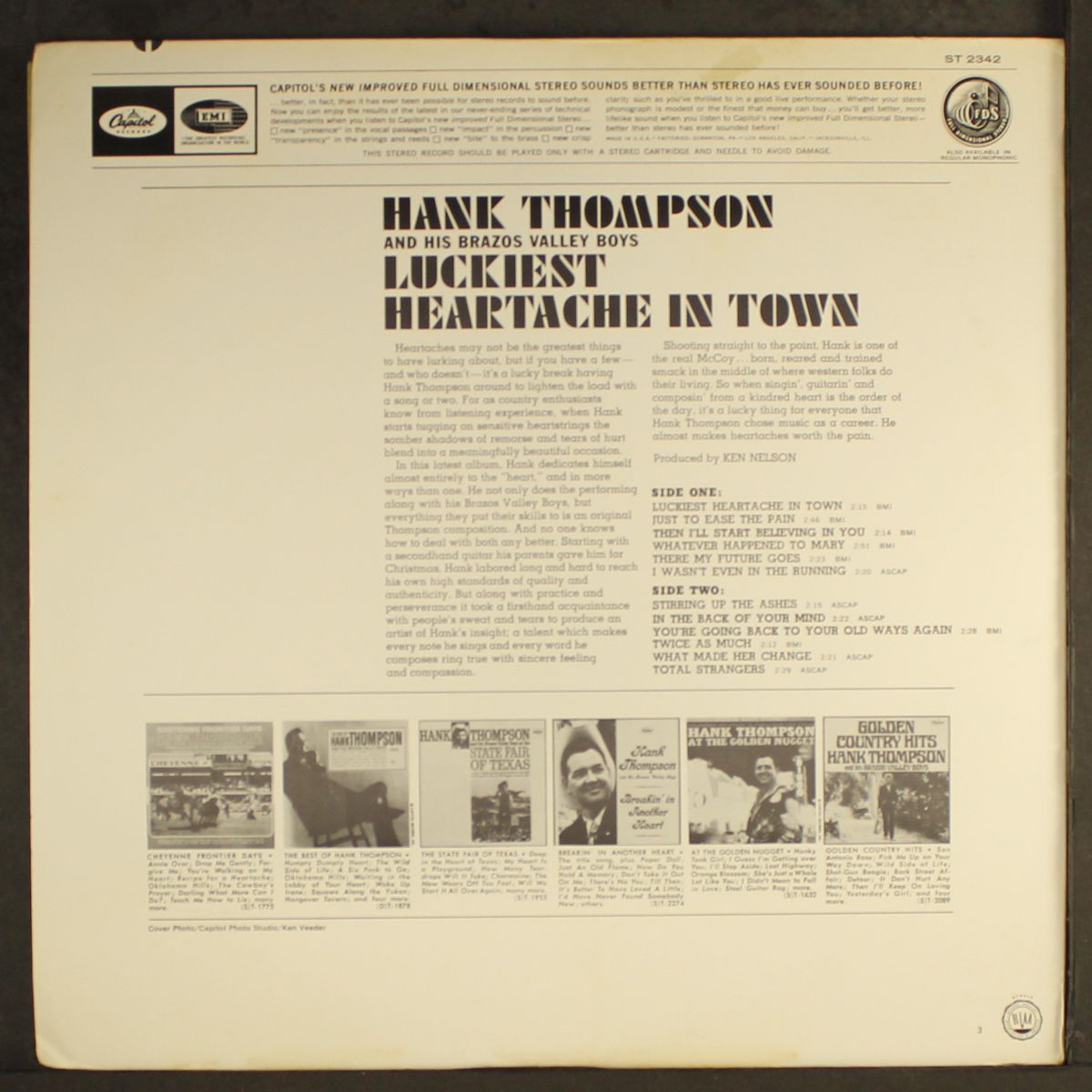 luckiest heartache in town by HANK THOMPSON
