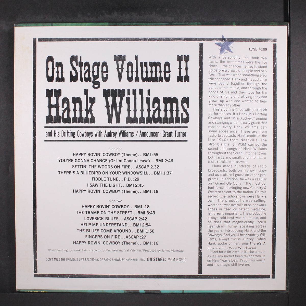 on stage, vol. 2 by HANK WILLIAMS