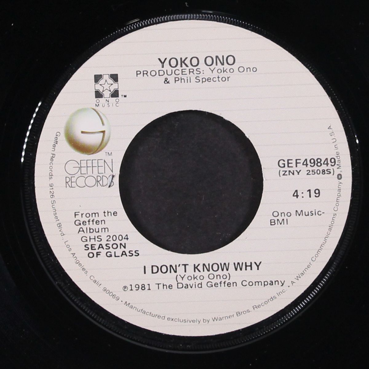 goodbye sadness / i don't know why by YOKO ONO