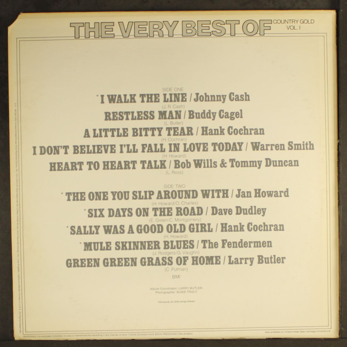 very best of country gold vol. 1 by VARIOUS