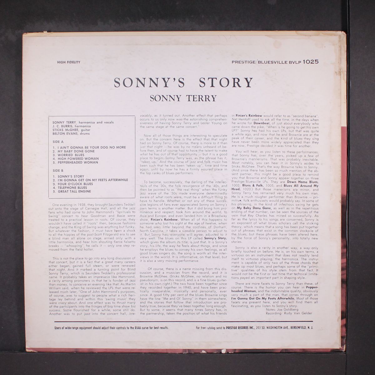 sonny's story by SONNY TERRY