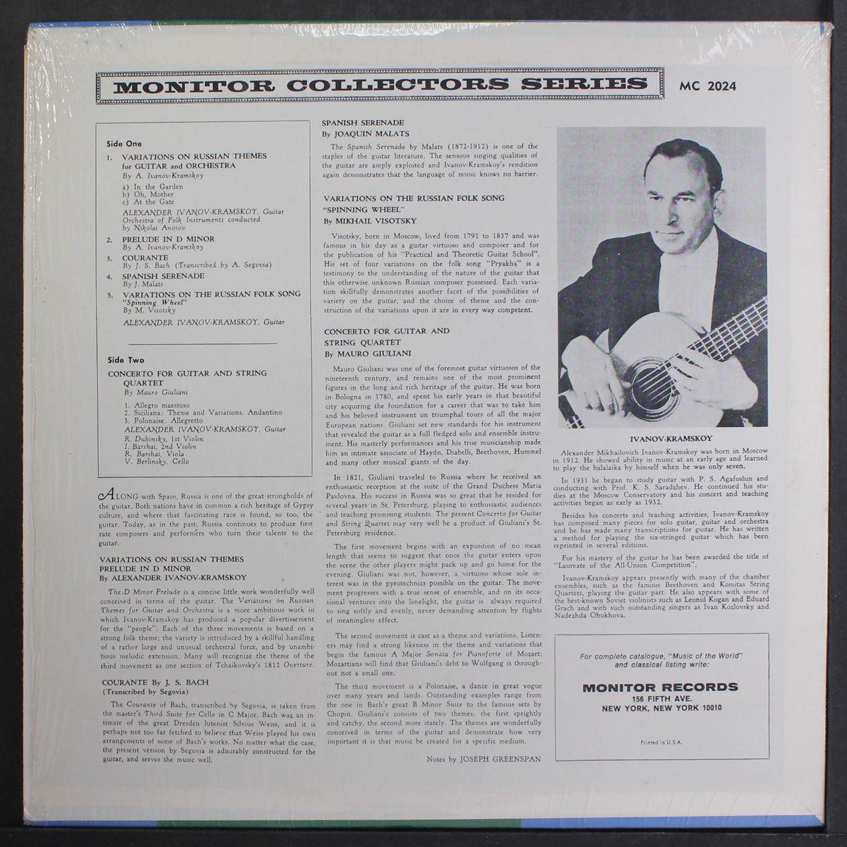 guitar concerto / guitar variations by ALEXANDER IVANOV-KRAMSKY