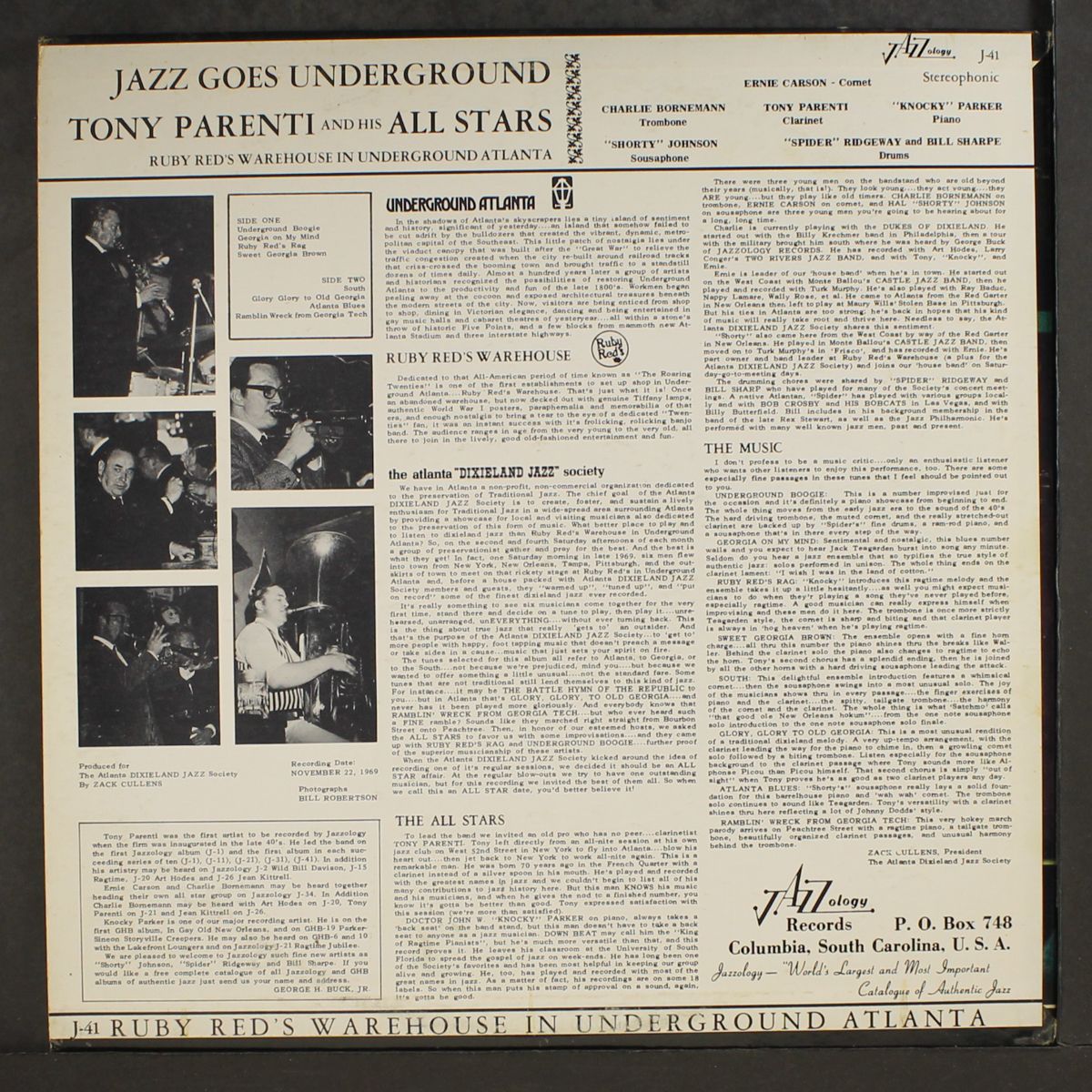 jazz goes underground by TONY PARENTI