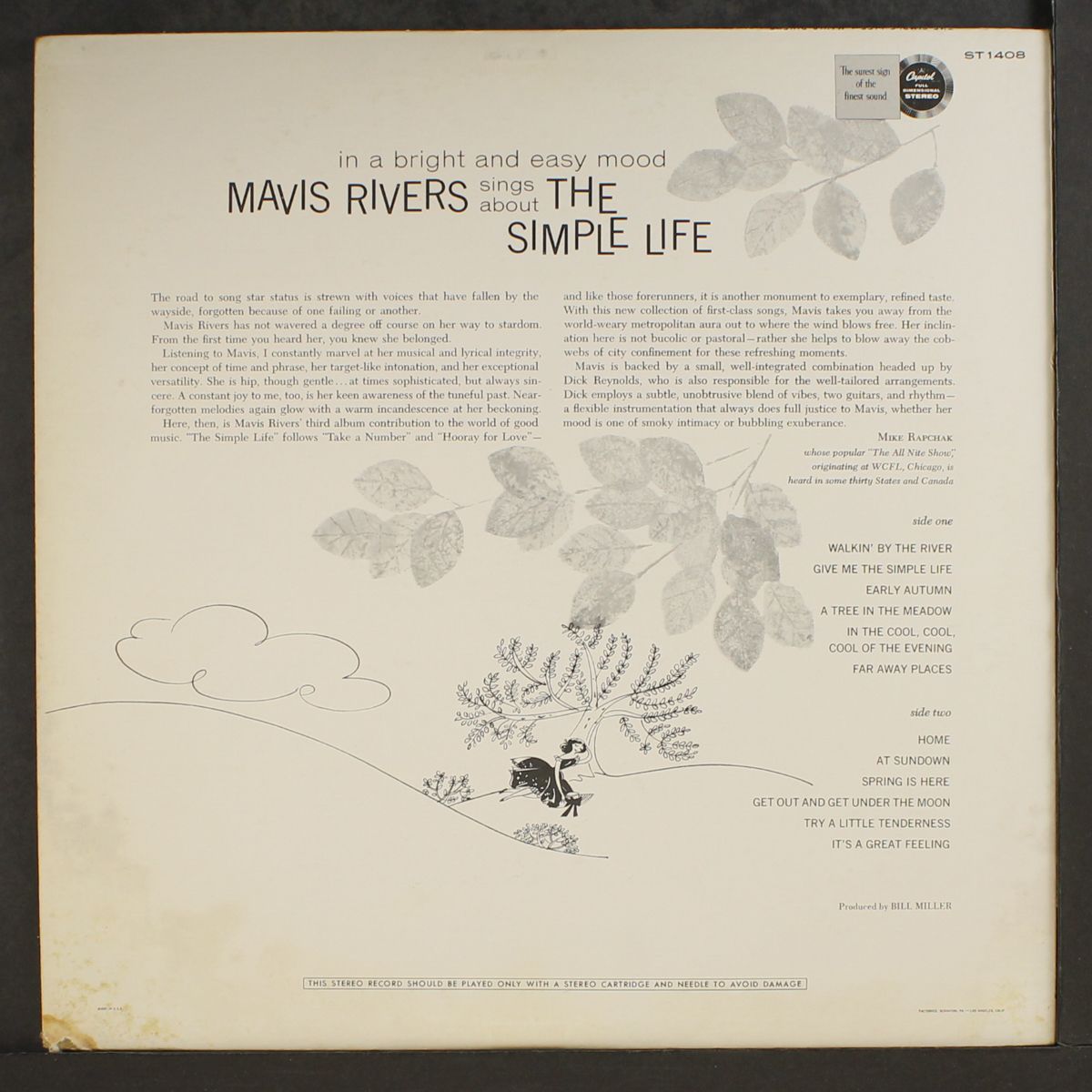 sings about the simple life by MAVIS RIVERS