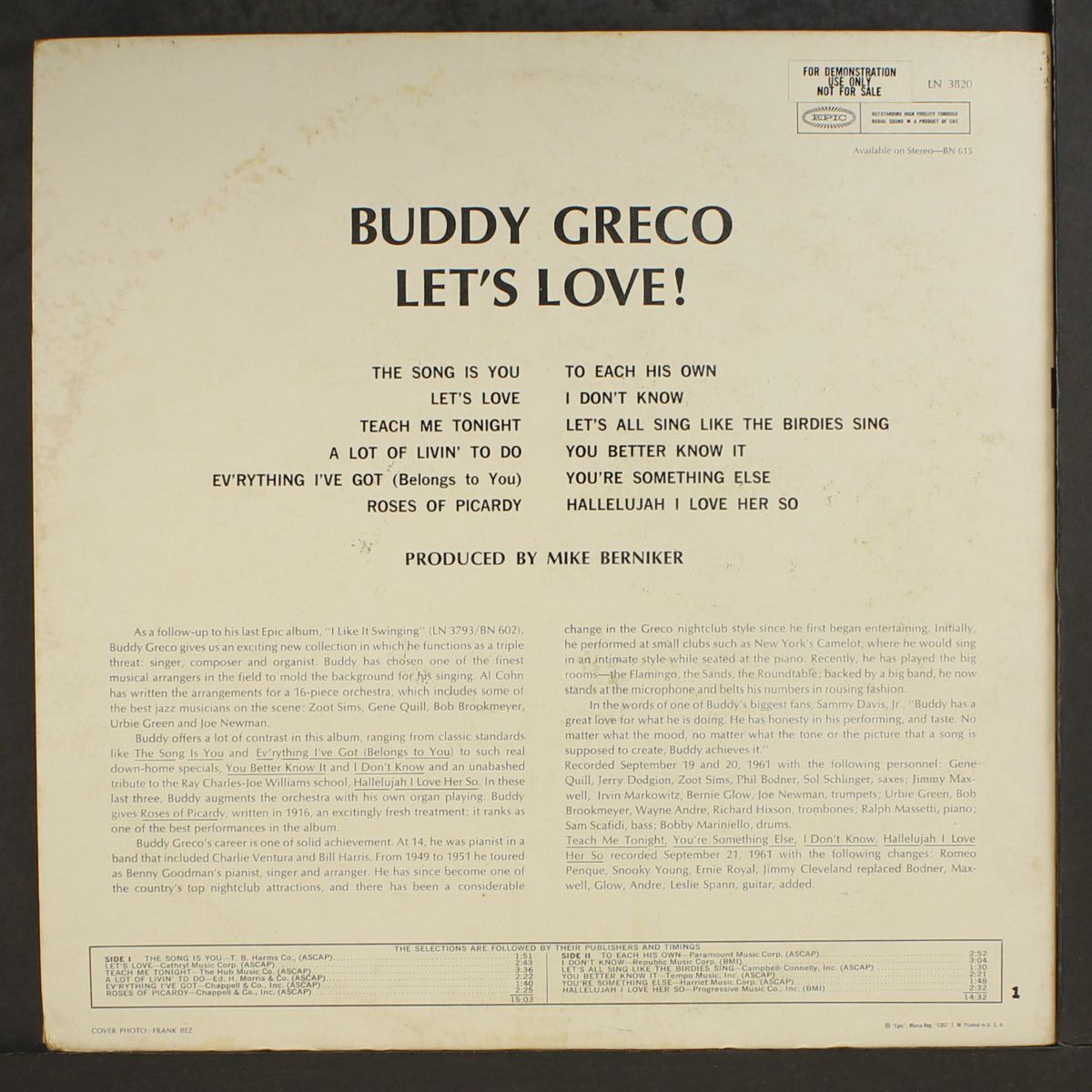 let's love by BUDDY GRECO