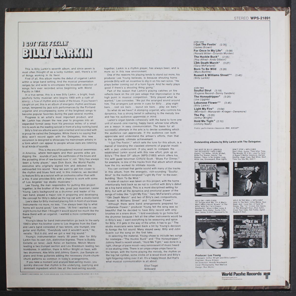 i got the feelin' by BILLY LARKIN