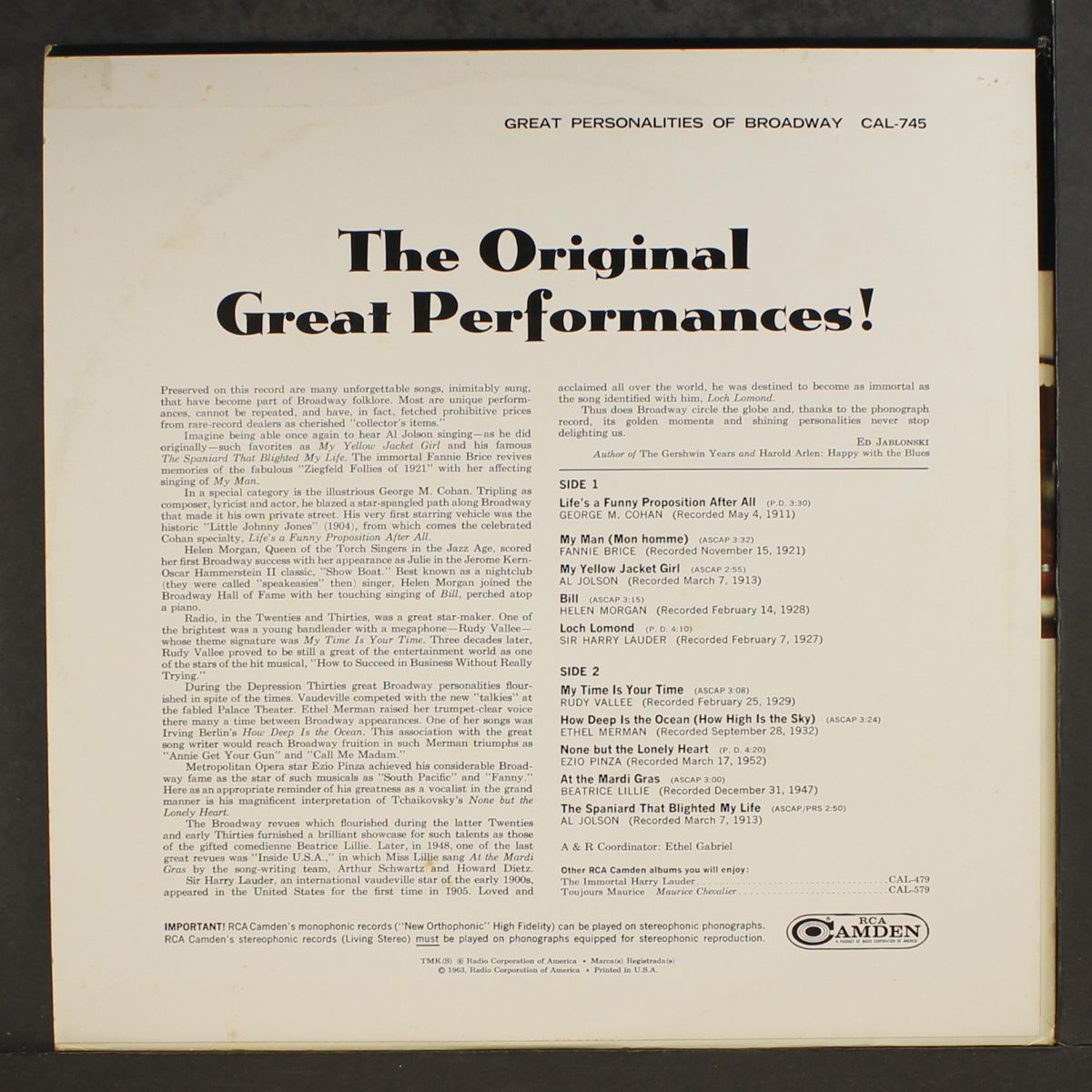 great personalities of broadway by VARIOUS