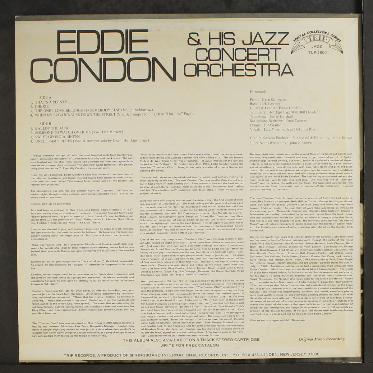 and his jazz concert orchestra by EDDIE CONDON