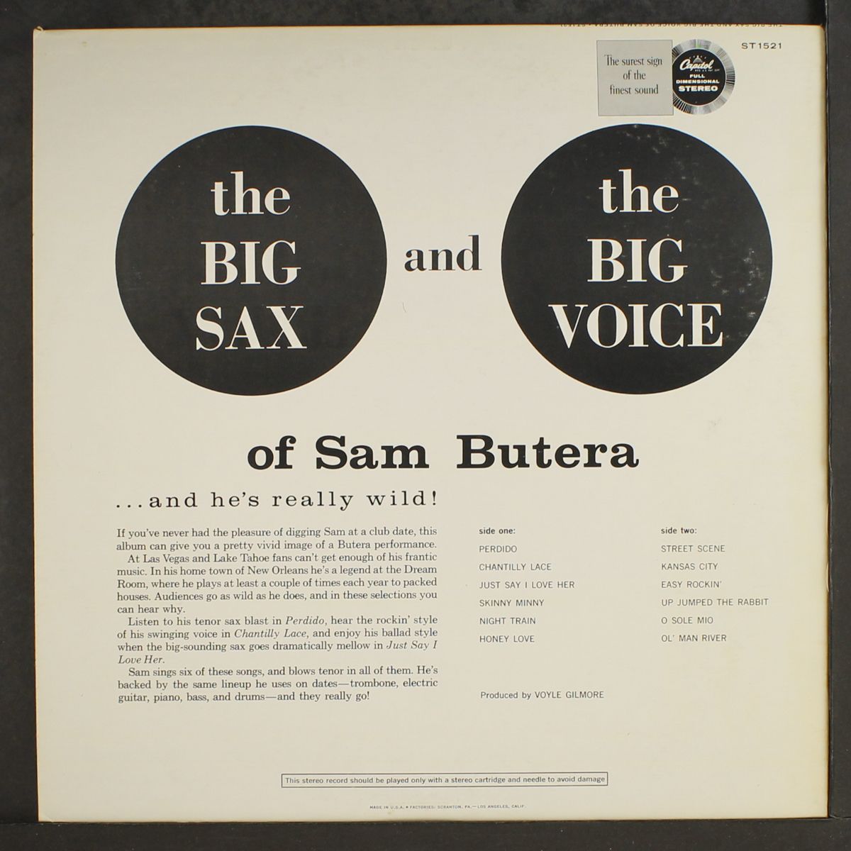 the big sax and the big voice of by SAM BUTERA