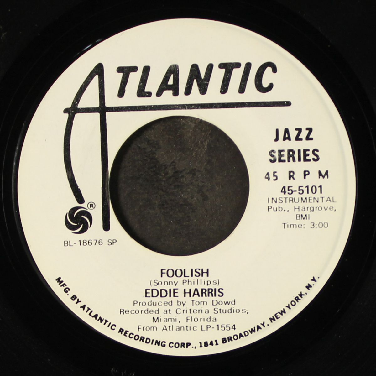 fooltish / why don't you quit by EDDIE HARRIS