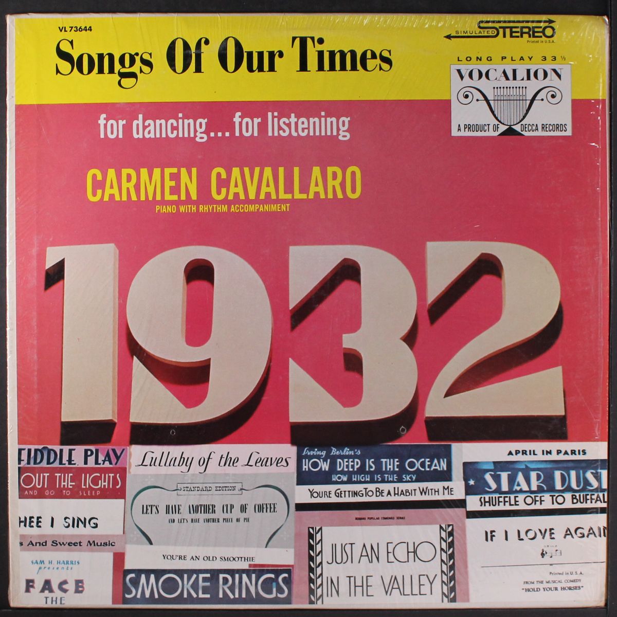 songs of our times 1932 by CARMEN CAVALLARO