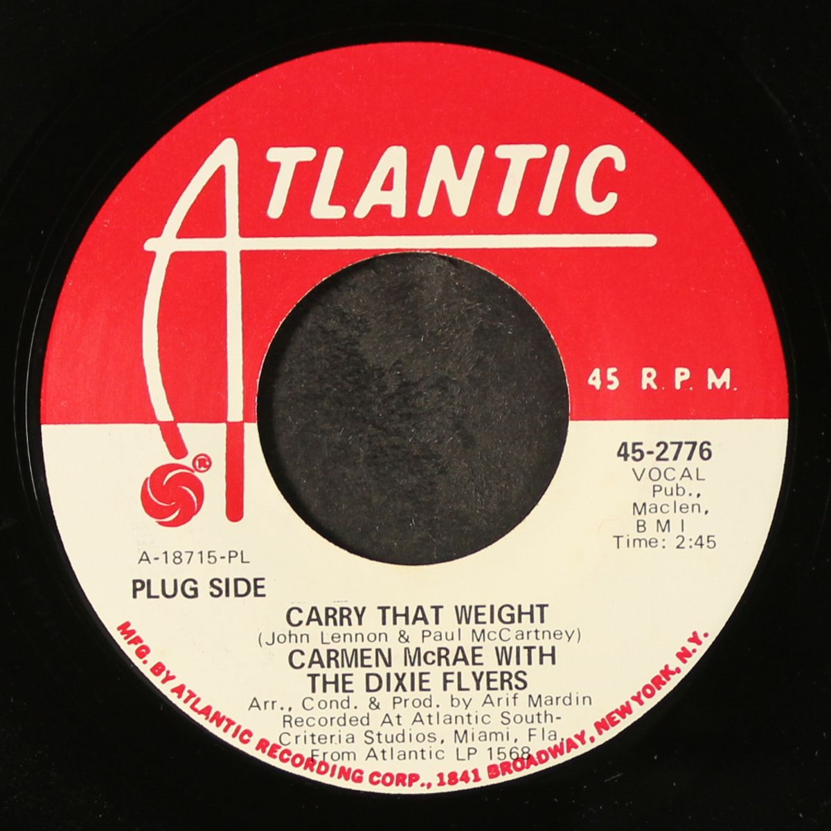 carry that weight / goodbye joe by CARMEN MCRAE