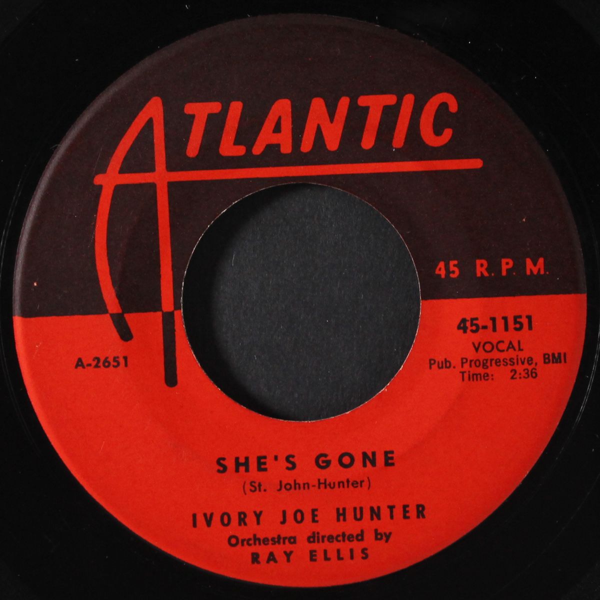 she's gone / everytime i hear that song by IVORY JOE HUNTER