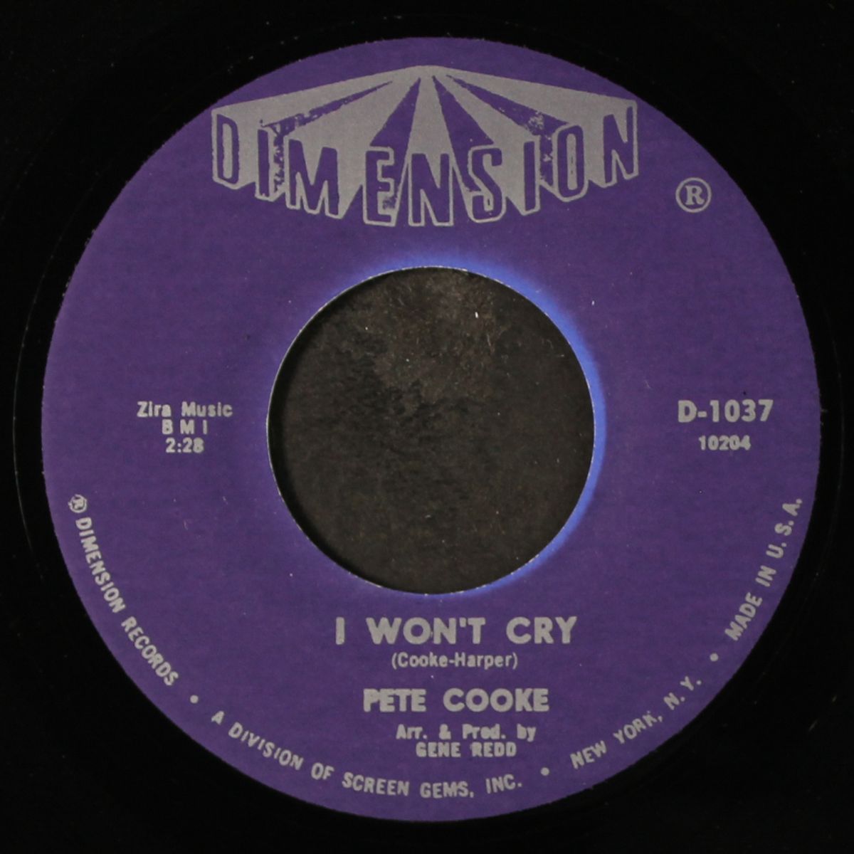 i won't cry / little darlin' by PETE COOKE