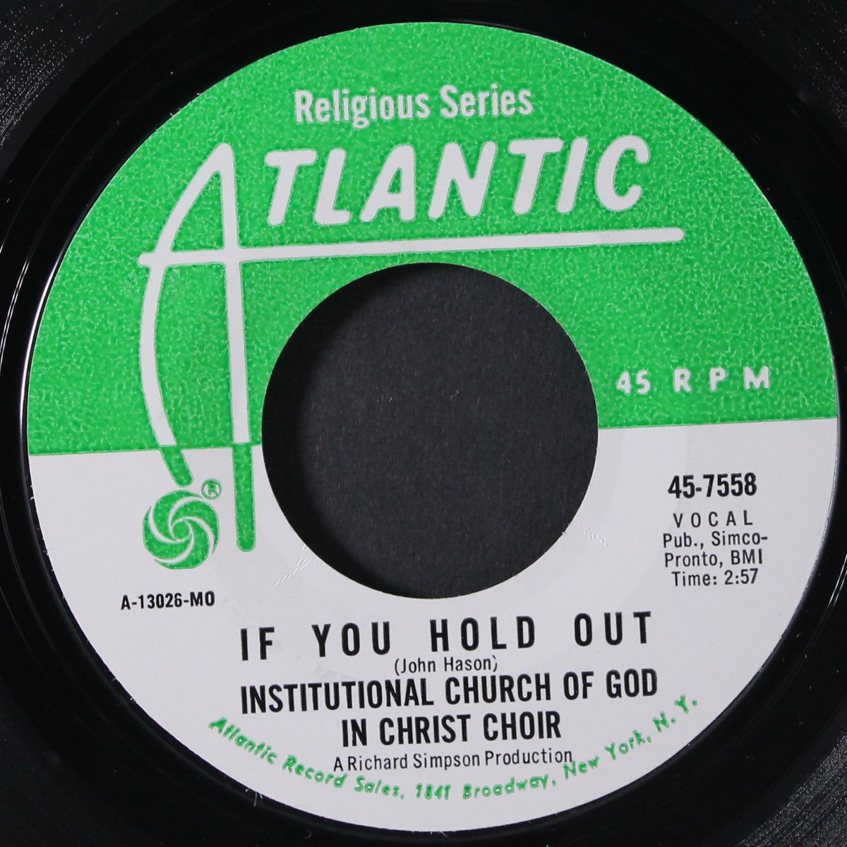 if you hold out / god is everything to me by INSTITUTIONAL CHURCH OF GOD IN CHRIST CH