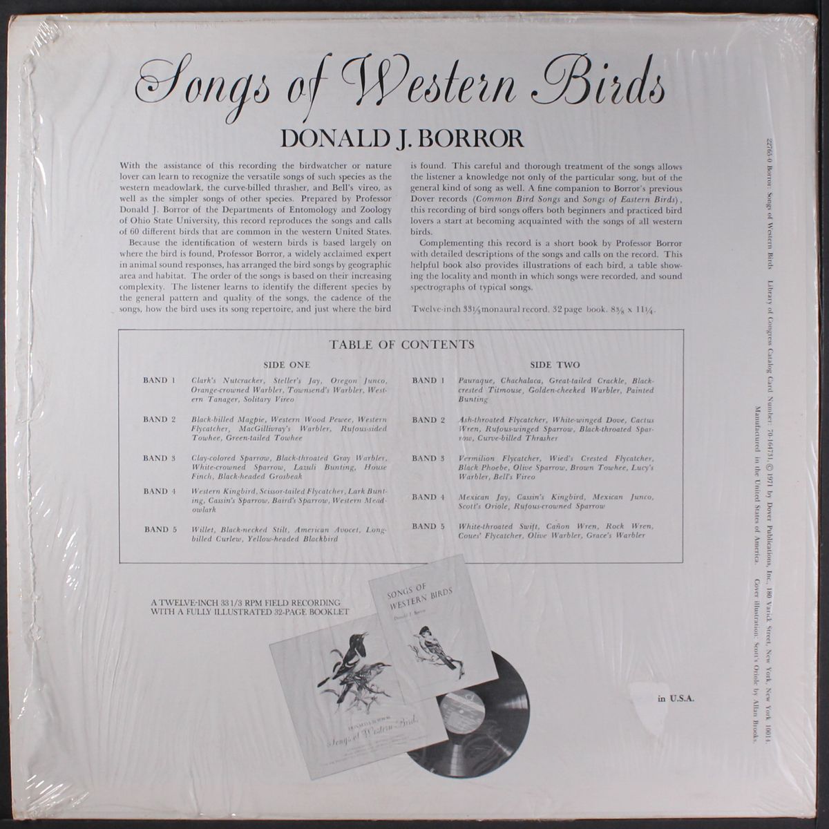 songs of western birds by DONALD J. BORROR