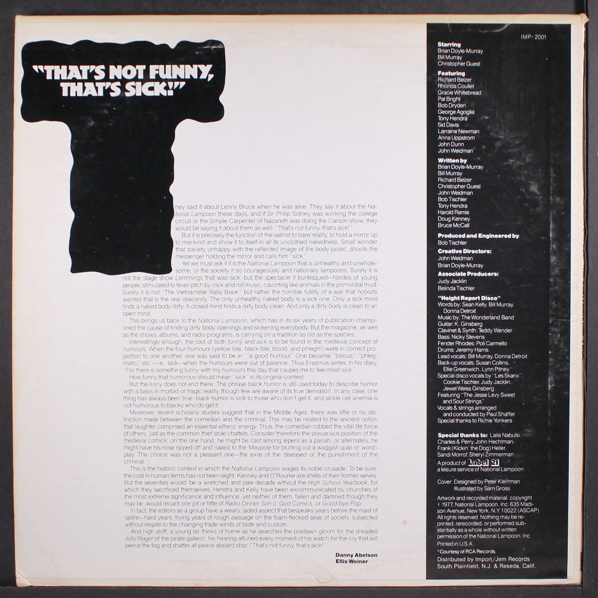 that's not funny, that's sick! by NATIONAL LAMPOON