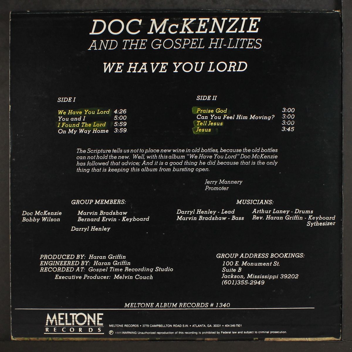 we have you lord by DOC MCKENZIE & GOSPEL HI-LITES