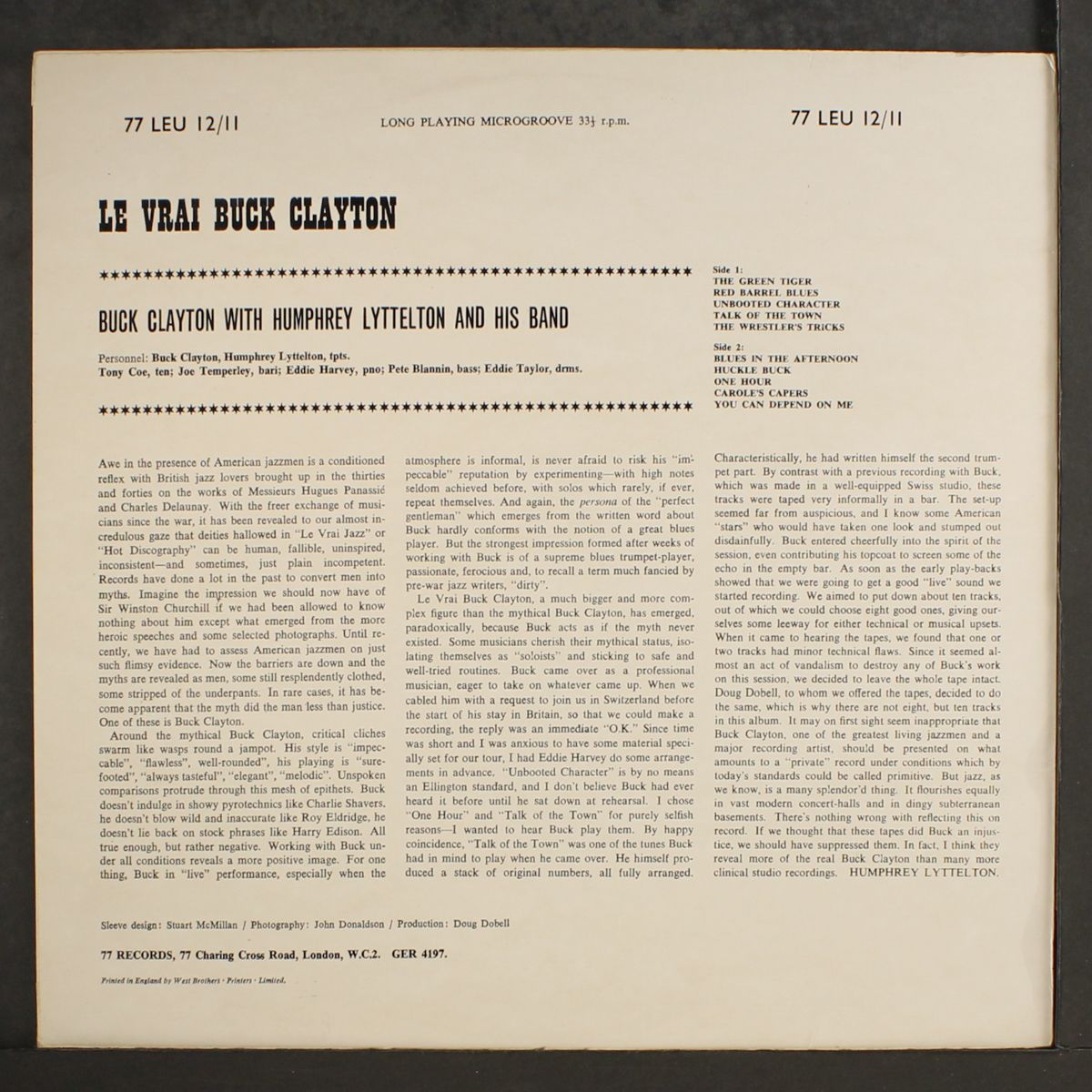 le vrai buck clayton by BUCK CLAYTON